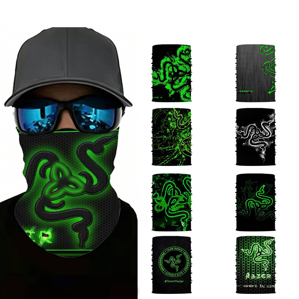 Outdoor Adventure And Travel - ゲームR-Razerロゴ入り防風多機能フェイスマスク、通気性のあるネックゲイター、アウトドア旅行や冒険に最適