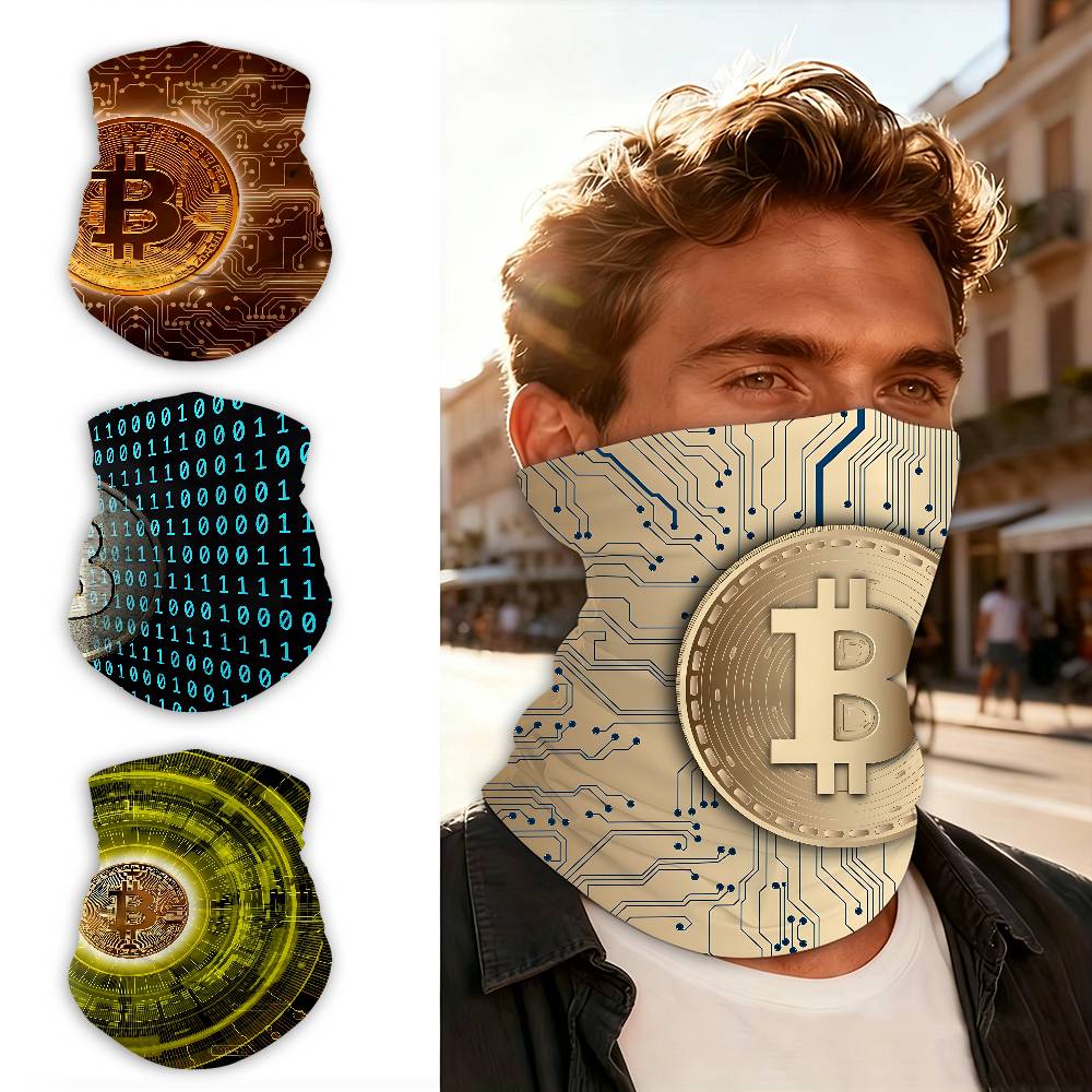 Outdoor Adventure And Travel - トレンドのビットコイン柄、防風多機能フェイスマスク、通気性のあるネックゲイター、アウトドア旅行や冒険に最適