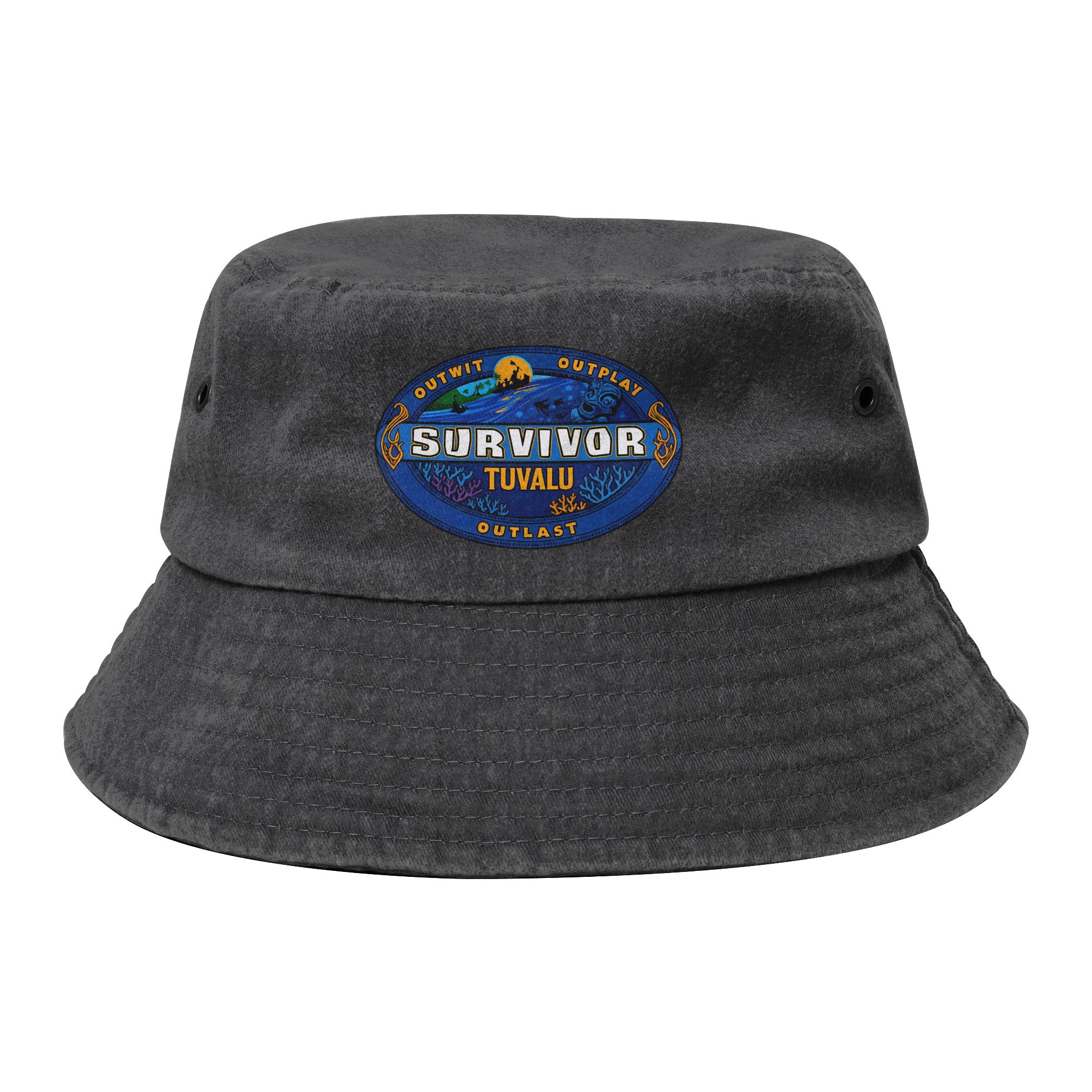 Outdoor Adventure Travel Show - トラベルアドベンチャーゲームテレビ番組 S-Survivors バケットハット ユニセックス ダメージ加工コットン ホットサンハット