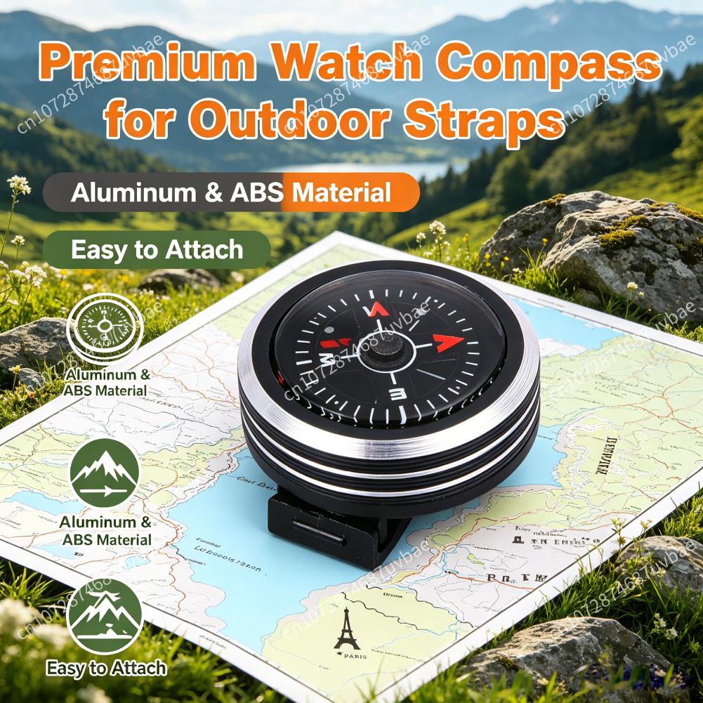 Outdoor Adventure Guide - 高級取り外し可能な時計バンドコンパス、アウトドアアドベンチャーナビゲーション用、耐久性のあるアルミニウム合金とABSハウジング、信頼性の高い使用感