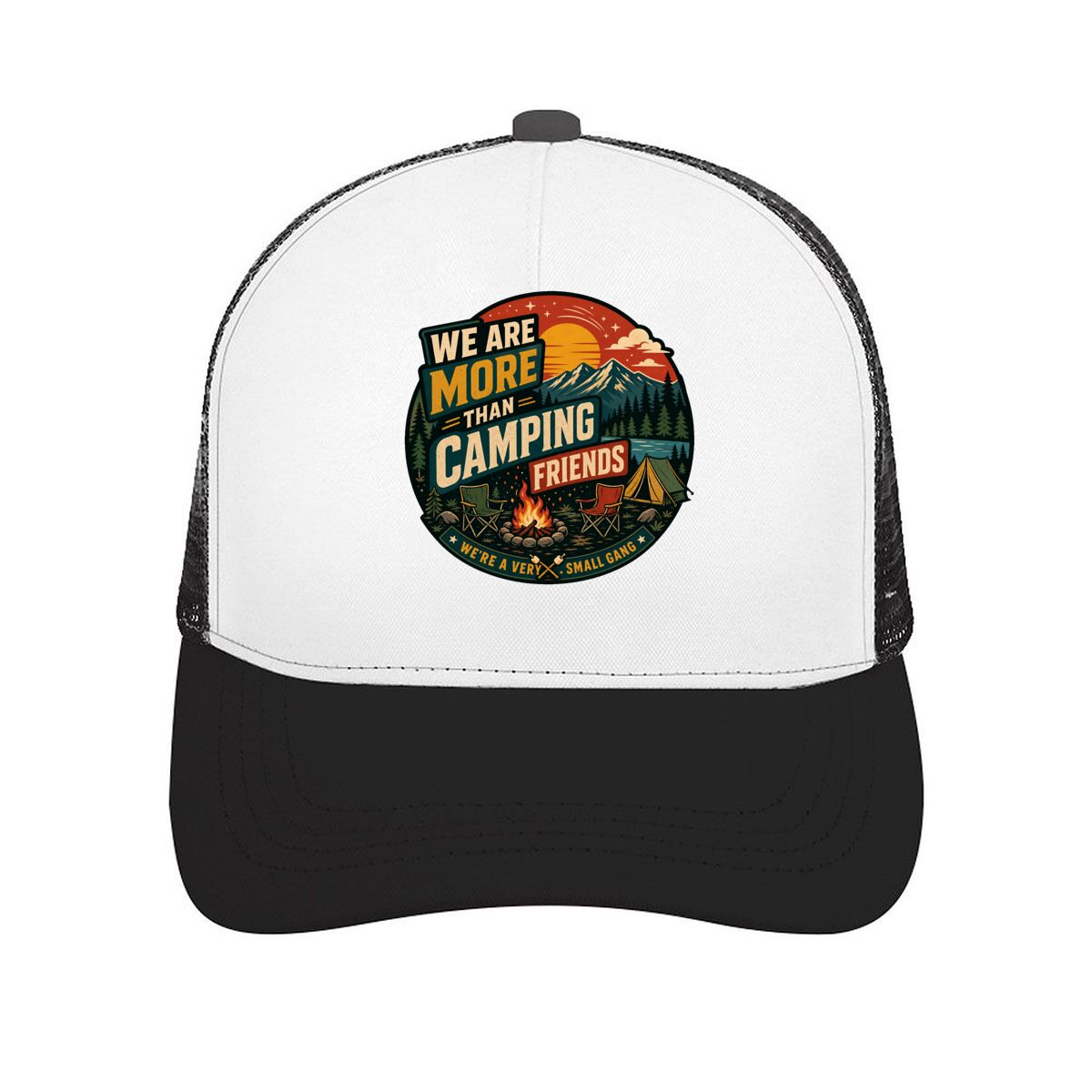 Outdoor Adventure Friends - レトロキャンプフレンズアドベンチャーコートメッシュ野球帽カジュアル帽子アウトドア女性用ユニセックス女性用