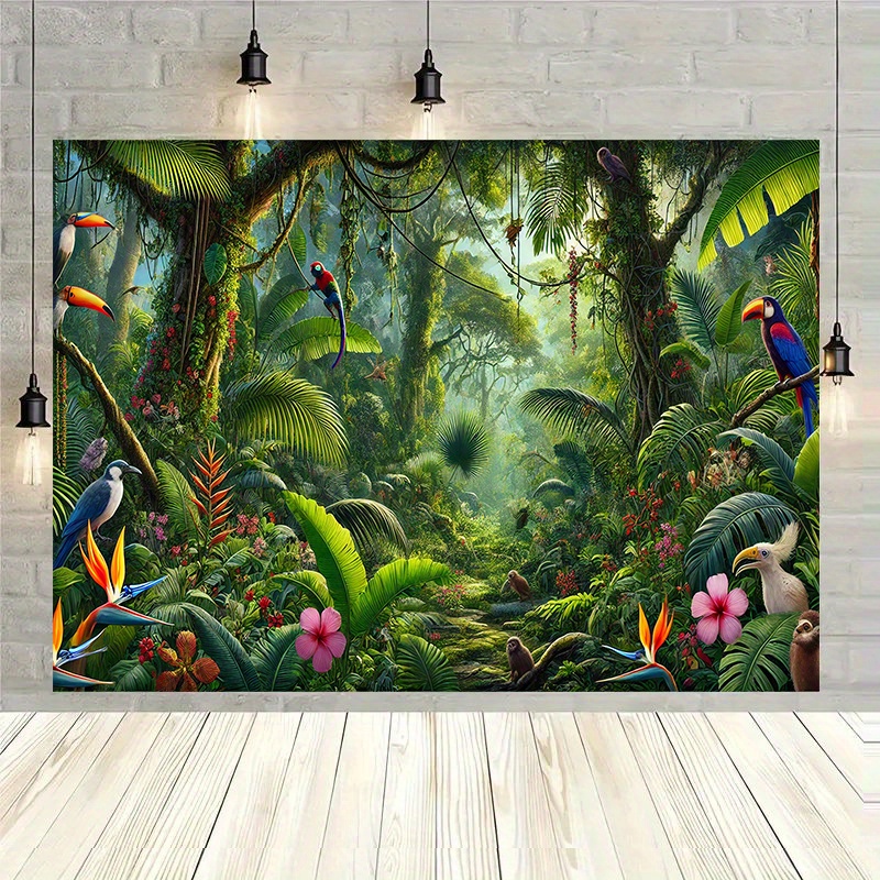 Outdoor Adventure Birthday Party - 1pc ジャングルアドベンチャー背景バナー背景装飾、多機能屋外お祝いイベントバナー装飾