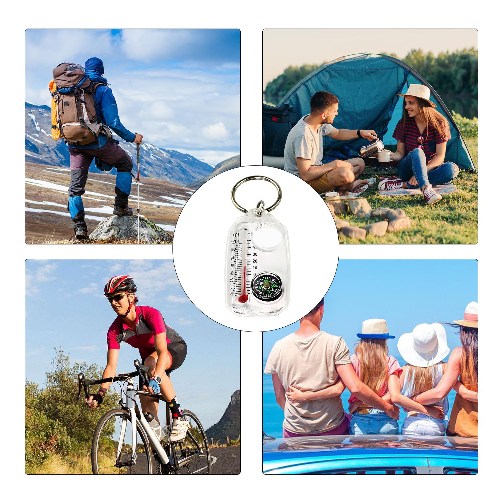 ポータブルアウトドアキーホルダーコンパス温度計コンボ小型ガイ - Outdoor Adventure Guide のレビューと価格