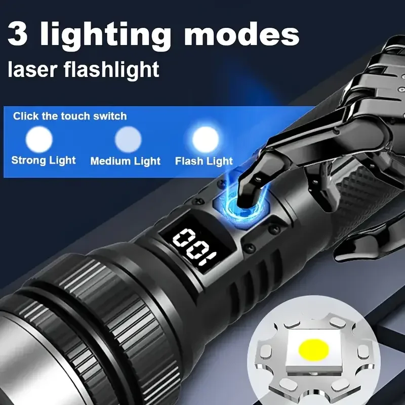 900000LM 強力な LED 懐中電灯 Type-c 充 - Outdoor Adventure And Travel のレビューと価格