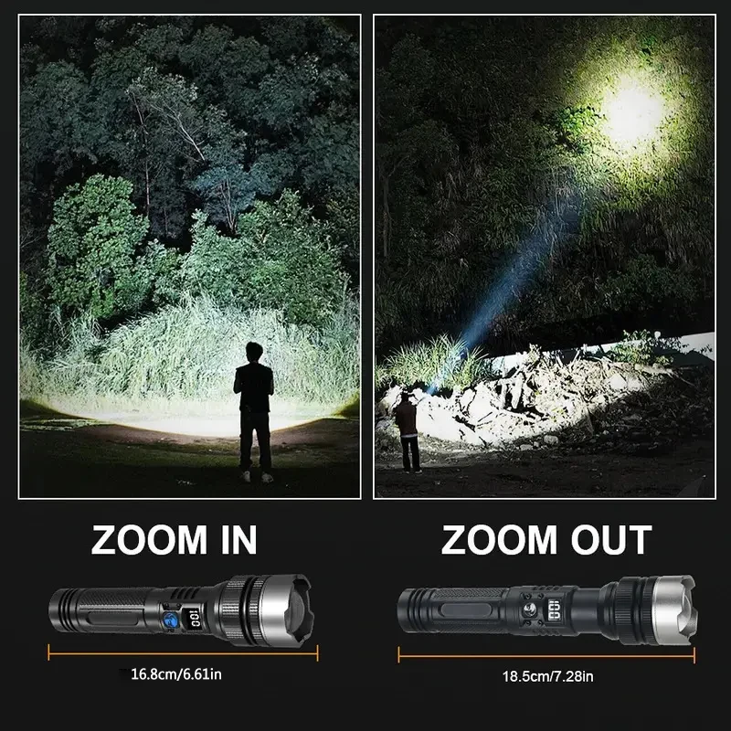 900000LM 強力な LED 懐中電灯 Type-c 充 - Outdoor Adventure And Travel のレビューと価格