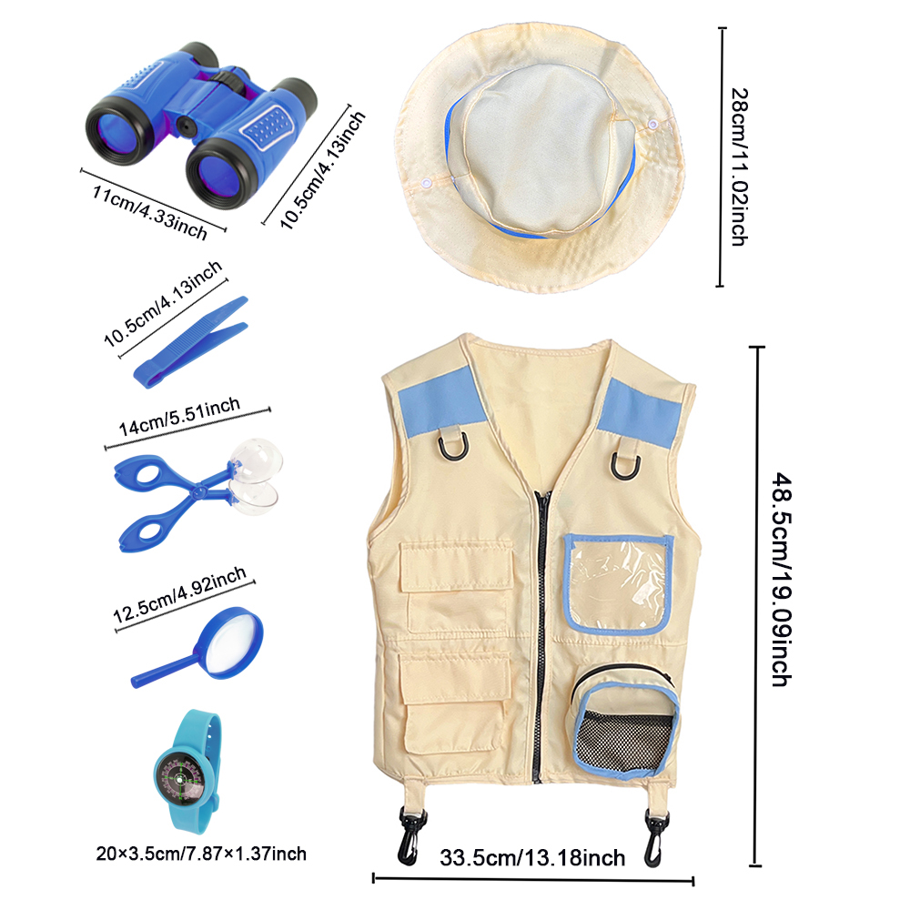 7個パック、子供用アドベンチャーおもちゃセット、冒険家コスプ - Outdoor Adventure Birthday Party のレビューと価格