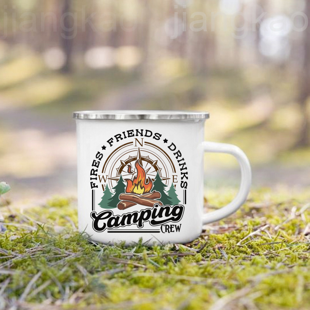キャンピングカー用プリントマグカップ、キャンプ用エナメルマグ - Outdoor Adventure Friends のレビューと価格