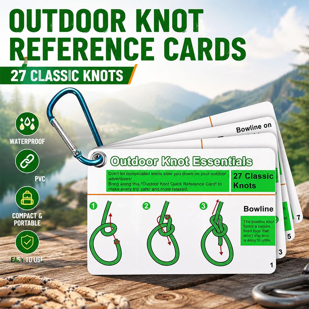 アウトドアノットポケットガイド防水カードミニカラビナロープノ - Outdoor Adventure Guide のレビューと価格